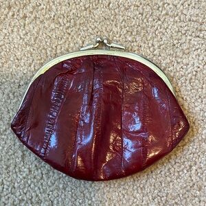 Vintage eel skin change purse with inner pocket